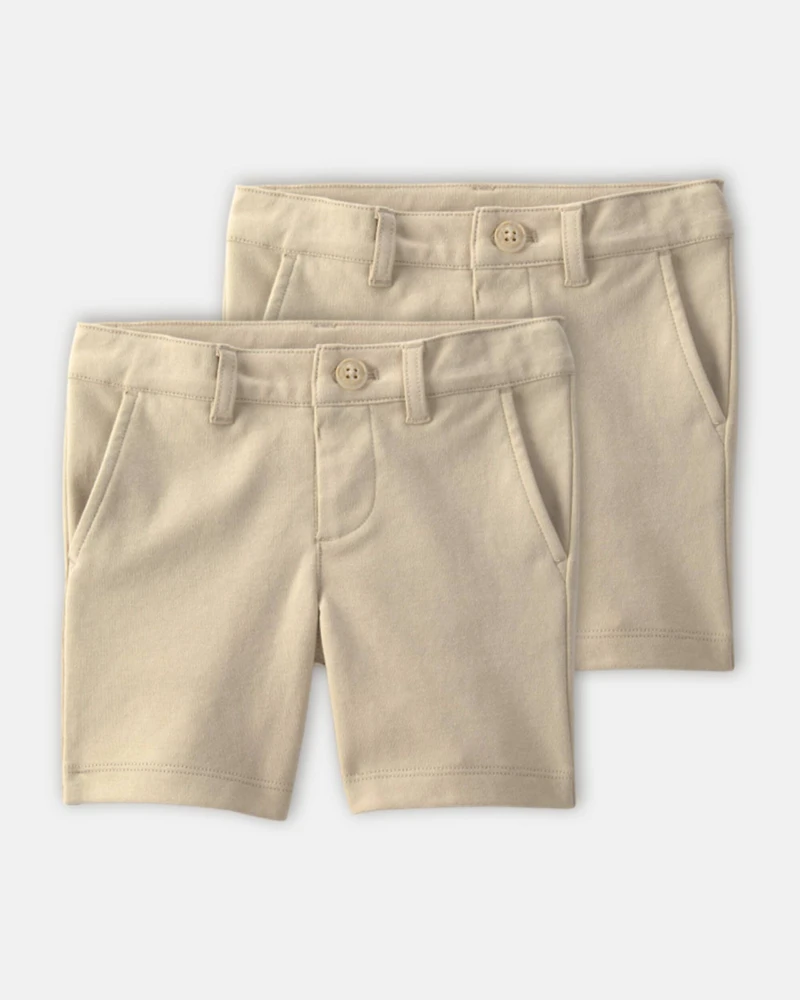 Toddler Girl -Pack Uniform Ponte Knit Shorts