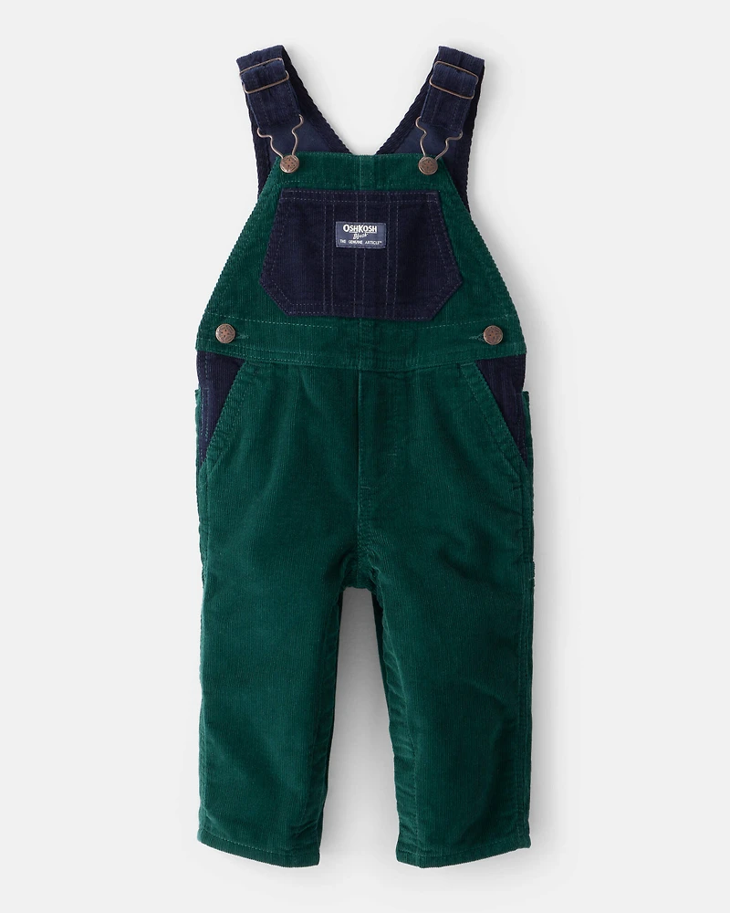 Baby Boy Corduroy Overalls - Green
