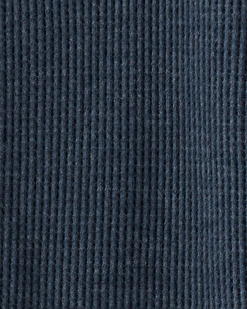 Baby Boy Solid Cotton Long-Sleeve 2-Way Zip Sleep & Play Pajamas - Navy