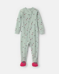 Baby Girl 1-Piece Apple Thermal Snug Fit Footed Pajama - Green