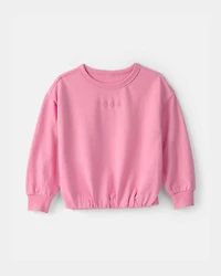 Toddler Girl Strawberry French Terry Pullover Sweatshirt - Pink