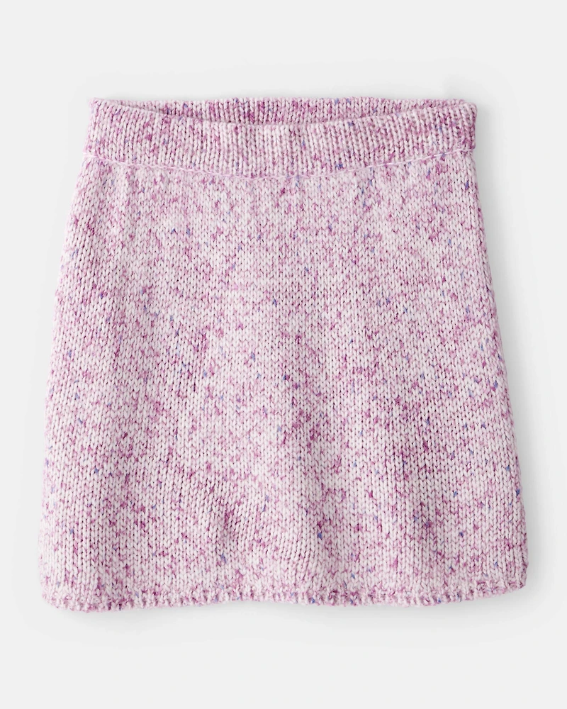 Girls 2-Piece Mock Neck Sweater & Skirt Set - Pink