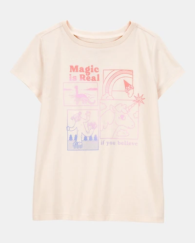 Kid Magic Is Real Short-Sleeve Graphic Tee - Ivory