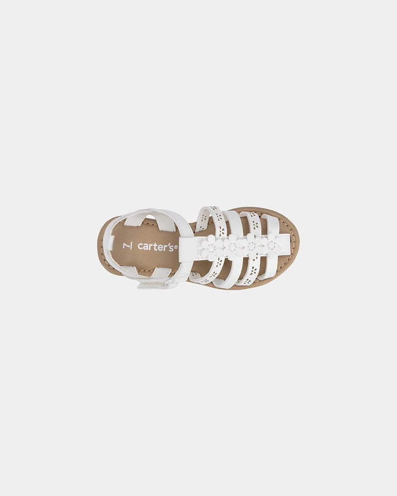 Toddler Girl Floral Sandals - White