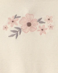 Baby Girl 3-Piece Floral Top, Bodysuit & Short Set - Brown/Ivory