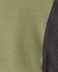 Toddler Boy Colorblock Long-Sleeve Pullover Sweatshirt - Green