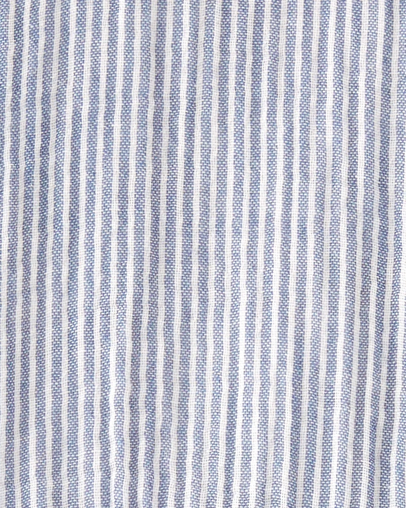 Baby Organic Cotton Striped Button-Front Dress