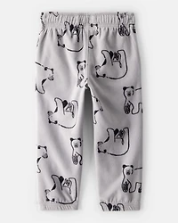 Toddler Boy Polar Bear Fleece Joggers - Grey