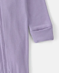 Baby Girl 2-Way Zip PurelySoft Sleep & Play Pajama - Purple