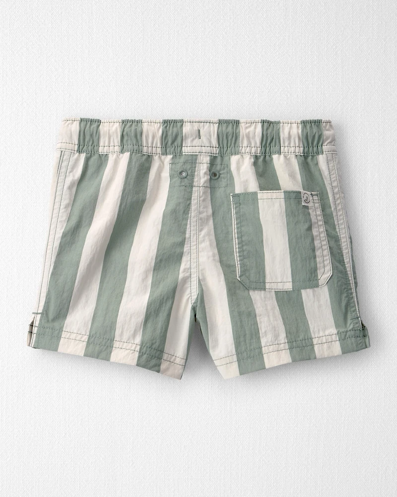 Toddler Boy Recycled Swim Trunks in Stripes