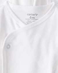 Baby 4-Pack Side-Snap Tees - White