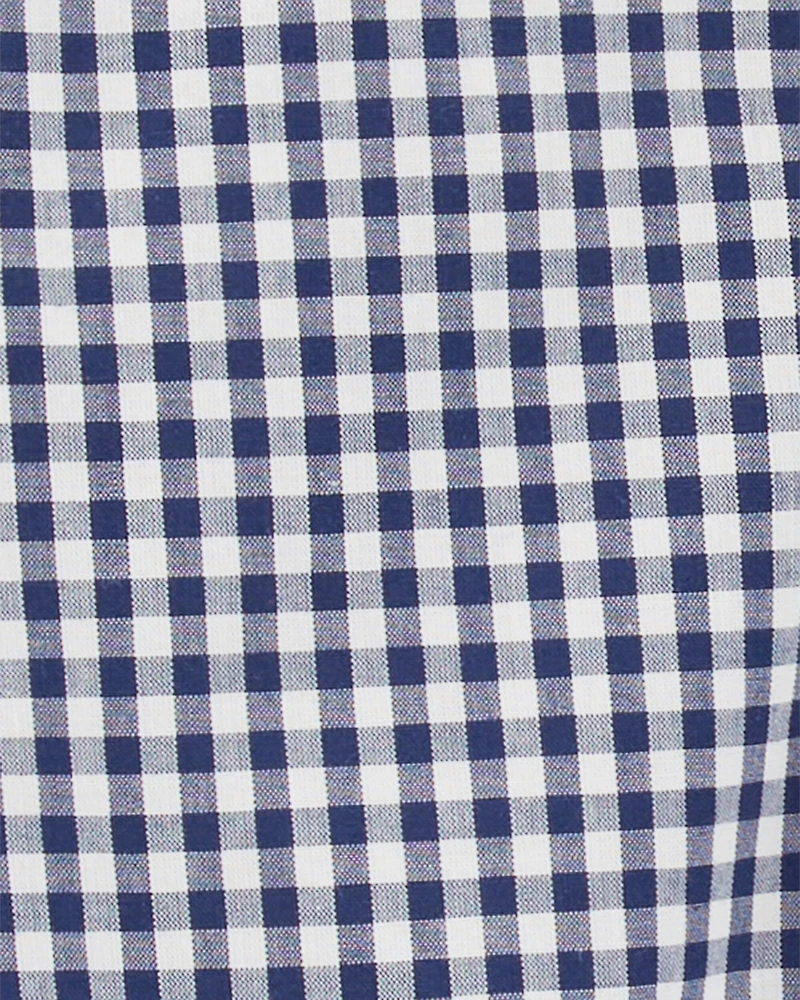 Baby Boy Gingham Print Button-Front Bodysuit