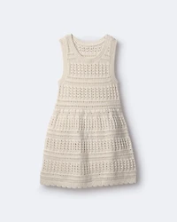 Toddler Girl Crochet Cover Up - Cream