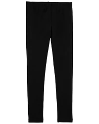 Girls Cotton Stretch Leggings - Black