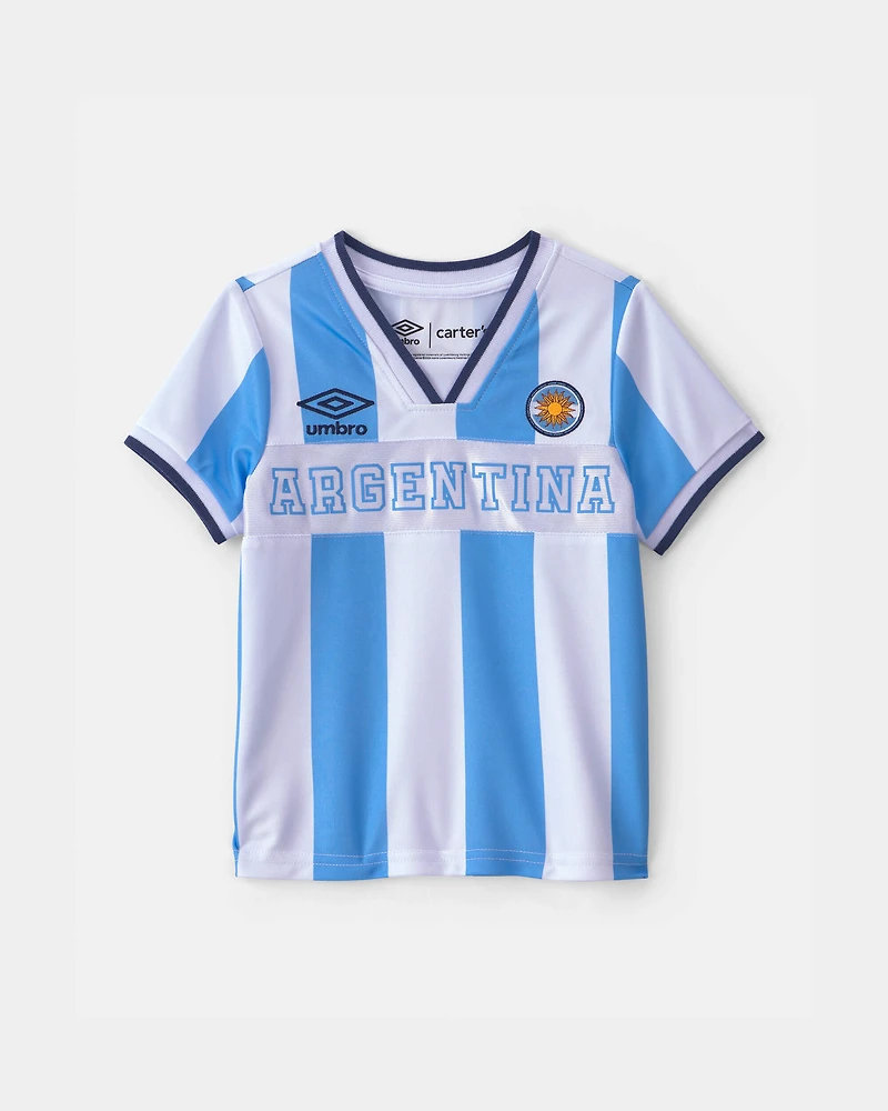 Toddler 2-Piece Umbro Argentina Soccer Jersey & Short Set - Light Blue/White
