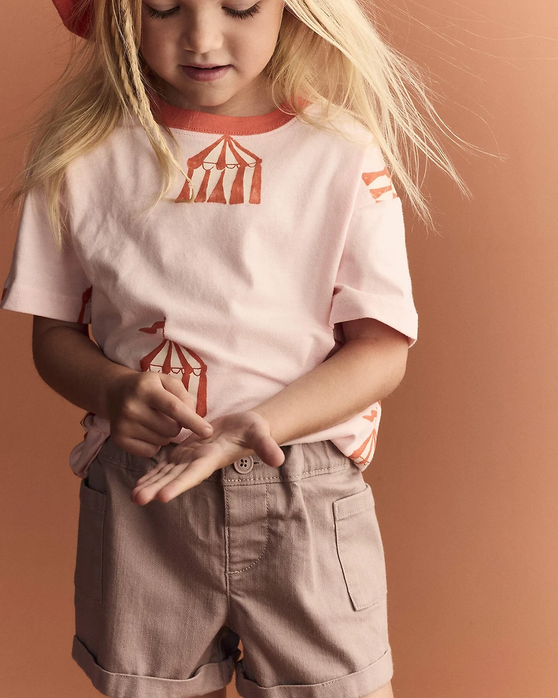 Toddler Girl Mom Shorts - Mauve