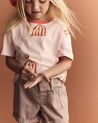 Toddler Girl Mom Shorts - Mauve