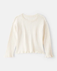 Toddler Girl Long-Sleeve Sweater - Cream