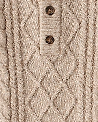 Toddler Boy Cable-Knit Long-Sleeve Sweater - Tan