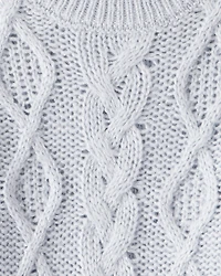 Toddler Girl Metallic Cable Knit Long-Sleeve Sweater - Blue