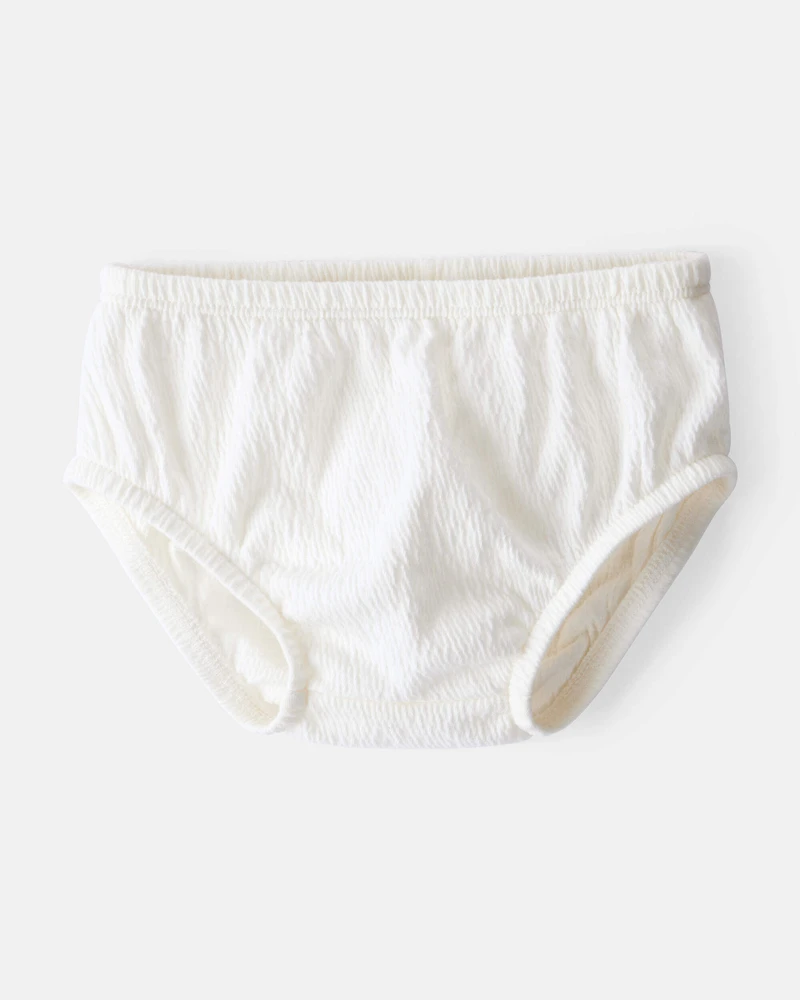 Baby Girl Floral Gauze Dress - White