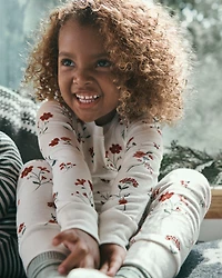 Toddler Girl Organic Cotton Pajamas in Rosethorn Hollow Print