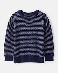 Boys Striped Cotton Long-Sleeve Sweater - Blue