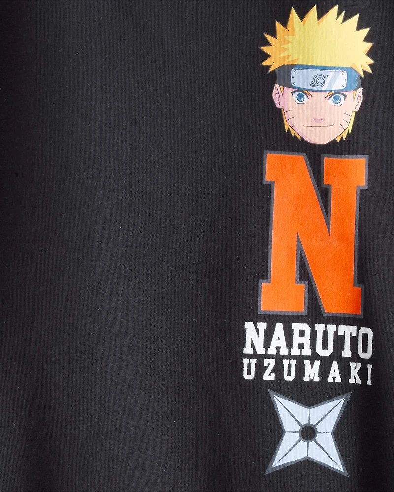 Boys 2-Piece Naruto Anime Pullover Sweatshirt & Joggers Set - Black