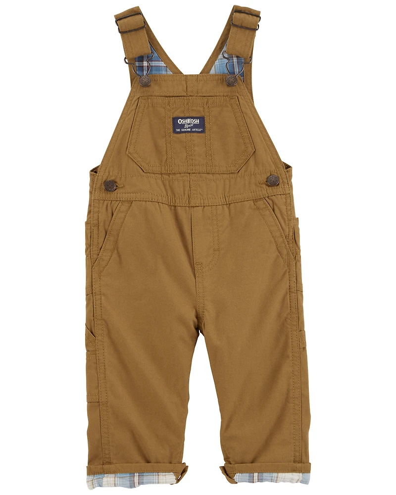 Baby Lightweight Canvas Overalls - Dark Khaki