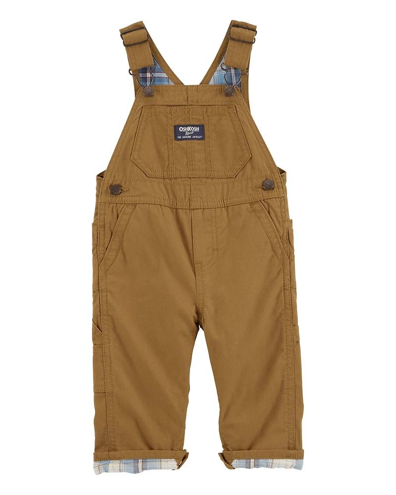 Baby Lightweight Canvas Overalls - Dark Khaki
