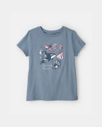 Girls 'Seaside Resort' Sea Animal Graphic Tee - Blue