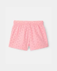 Girls Eyelet Shorts - Pink