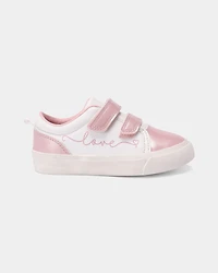 Toddler Girl 'Love' Casual Sneakers - Pink/White