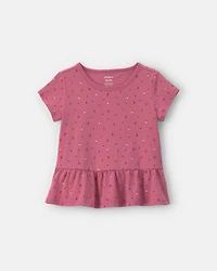 Toddler Girl Floral Peplum Top - Pink