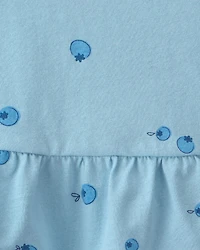 Toddler Girl Blueberry Peplum Tank Top - Blue
