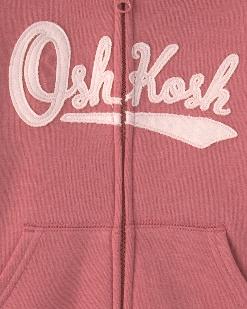 Toddler Girl OshKosh Logo Fleece Zip-Up Hoodie - Pink