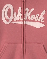 Toddler Girl OshKosh Logo Fleece Zip-Up Hoodie - Pink