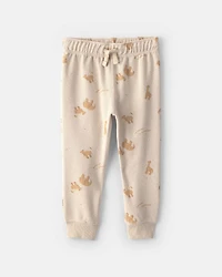 Toddler Boy 2-Piece Animal Cracker French Terry Top & Pant Set - Cream/Brown