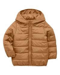 Baby Packable Hooded Puffer Jacket - Brown