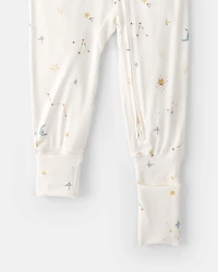Baby Constellation PurelySoft 2-Way Zip 1-Piece Pajama - Cream