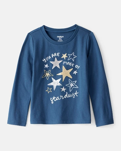 Toddler Girl Stardust Long-Sleeve Graphic Tee - Blue