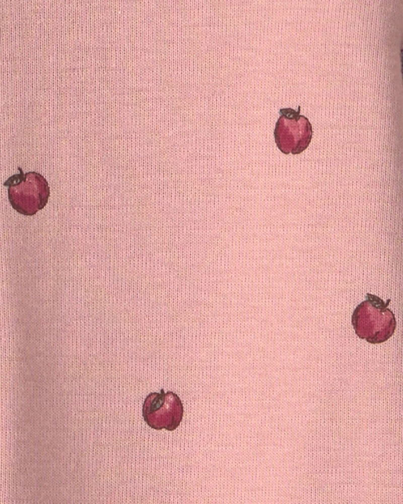 Baby Girl Organic Cotton Sleep & Play Pajamas in Apples