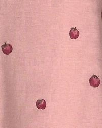 Baby Girl Organic Cotton Sleep & Play Pajamas in Apples
