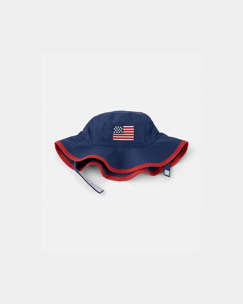 Baby American Flag Bucket Hat - Navy Blue