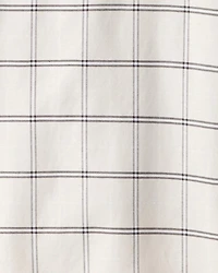 Girls 2-Piece Plaid Long-Sleeve Dress Set - Black/White