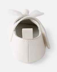 Baby Girl Tulle Bow Dress Shoes - White