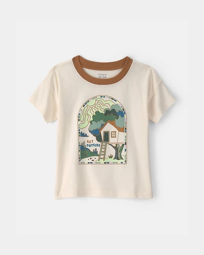 Toddler Boy 'Get Outside' Graphic Tee - Cream