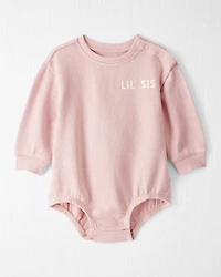 Baby Girl Organic Cotton Lil Sis Bubble