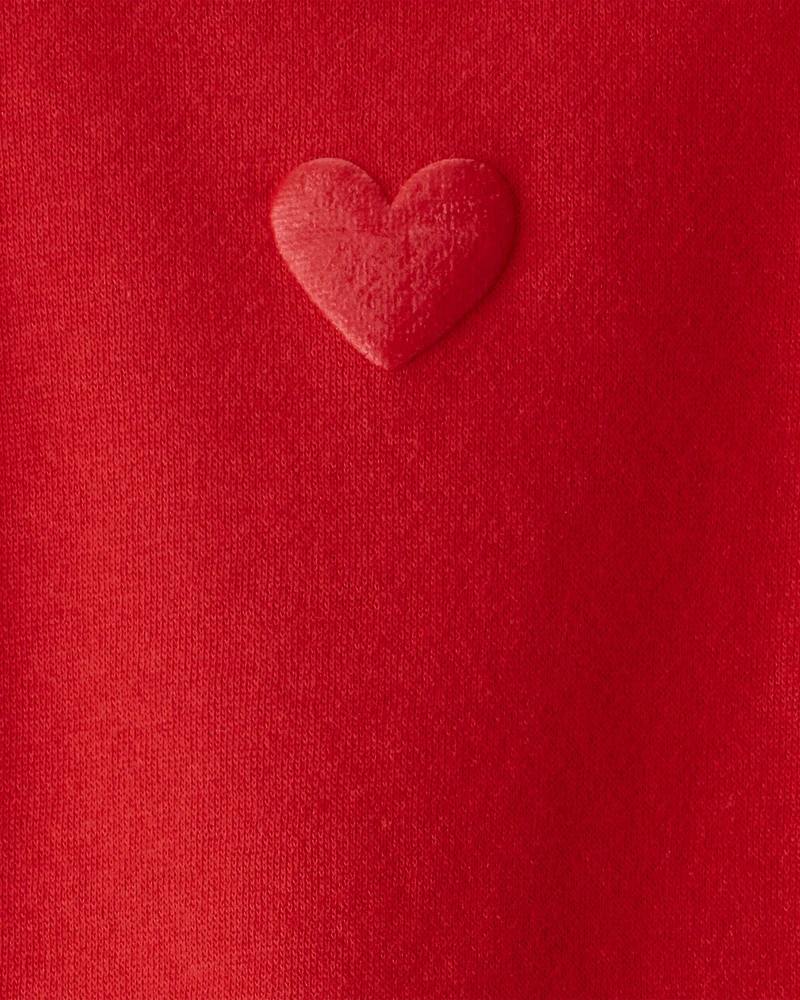 Baby Girl DayDream Fleece Heart Sweatshirt - Red