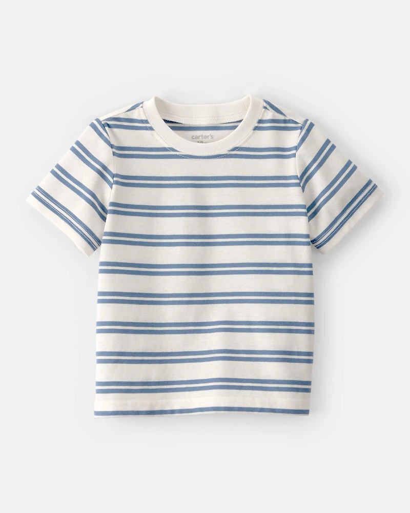 Baby Boy Striped Short-Sleeve Tee - Cream